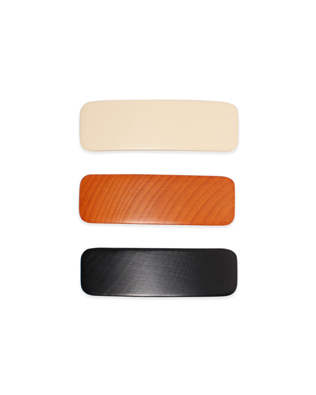 BANDED Women's Hair Accessories Beech Wood - 3 Pack French Barrettes