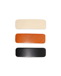 BANDED Women's Hair Accessories Beech Wood - 3 Pack French Barrettes