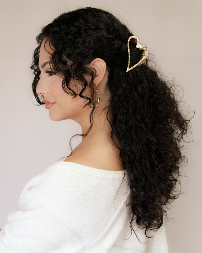 Hammered Heart Claw Clip