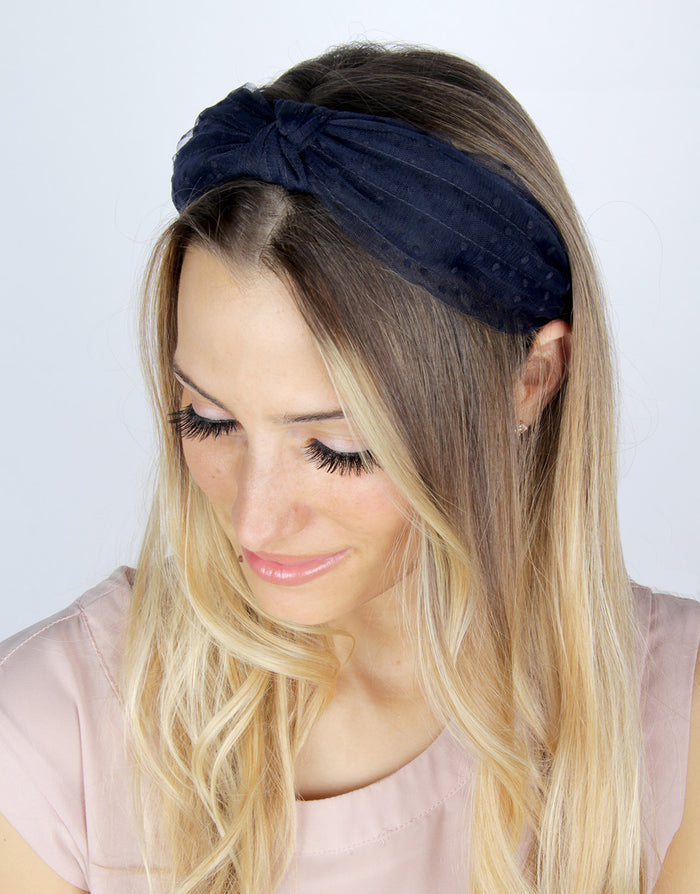 BANDED Women’s Premium Headbands + Hair Accessories - Twilight Polka Dot - Fabric Headband