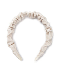 BANDED Women’s Premium Hair Accessories - Bone - Faux Leather Scrunchie Headband