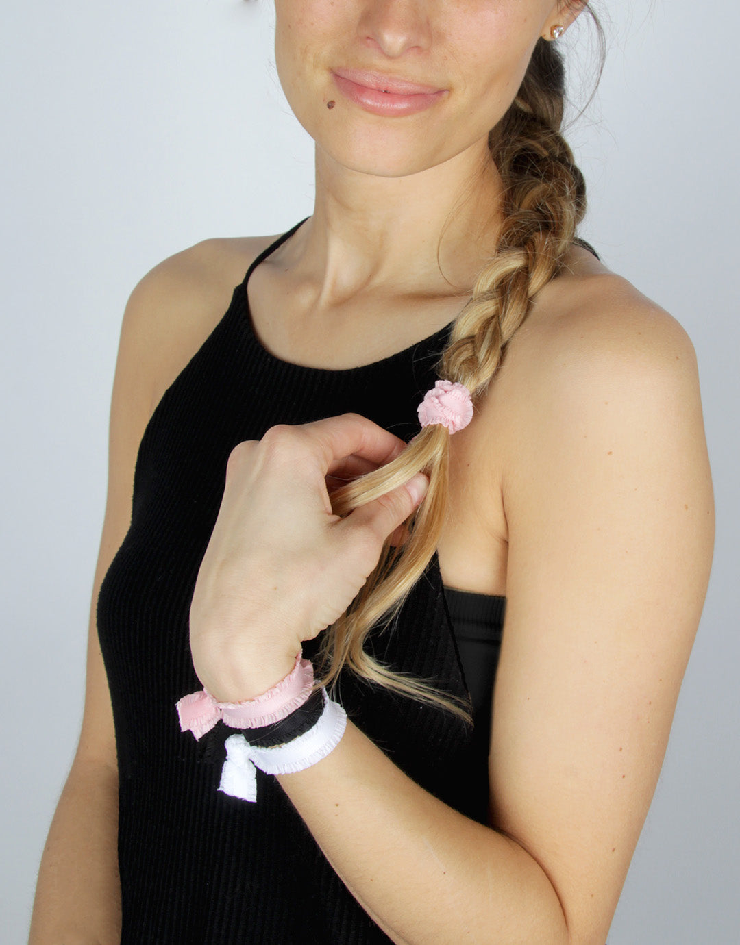 BANDED Women’s Hair Ties + Accessories - Blush Noir - Shirred Classic Hair Ties