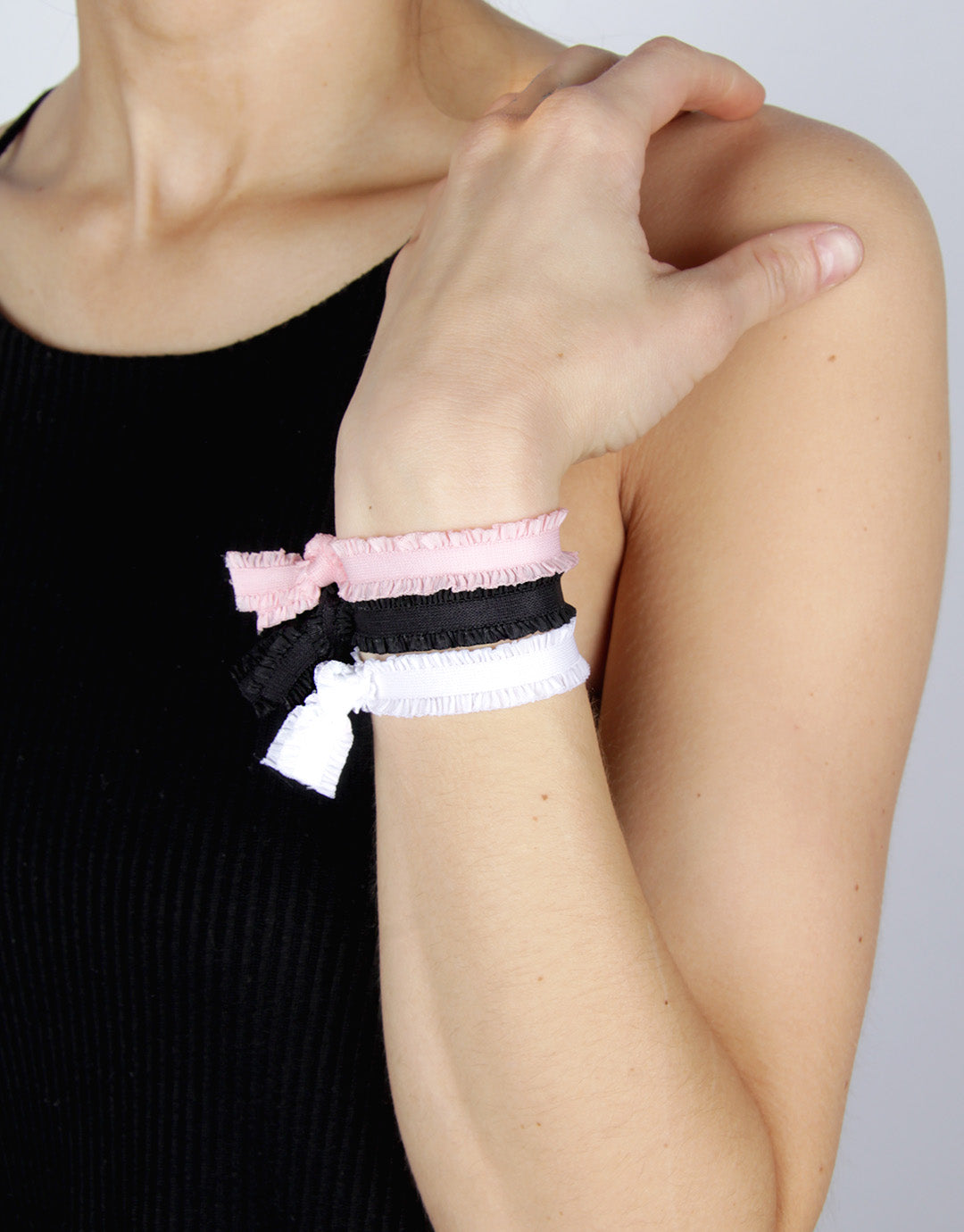 BANDED Women’s Hair Ties + Accessories - Blush Noir - Shirred Classic Hair Ties