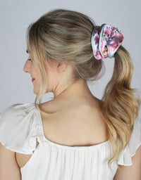 BANDED Women’s Premium Hair Accessories - Peony Splendor - Reversible Scruffle Scrunchie