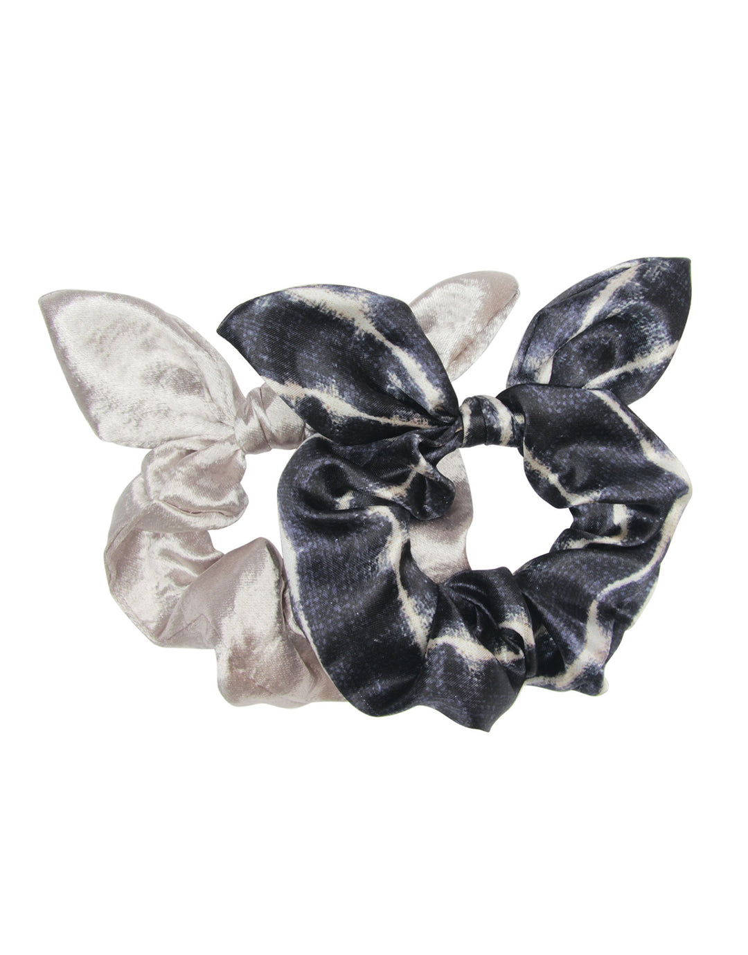 BANDED Women’s Premium Hair Accessories - Coastal Shibori - 2 Pack Luxe Bow Scrunchies