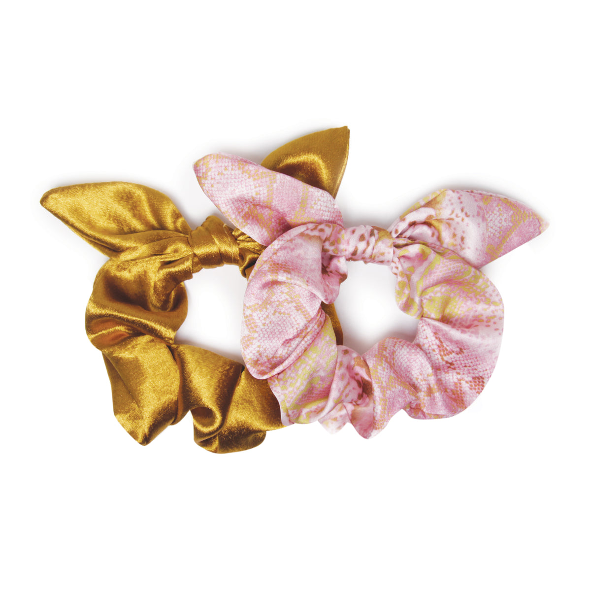2 Pack Luxe Bow Scrunchies