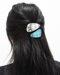 Neon Snakeskin - Faux Leather Snap Barrettes