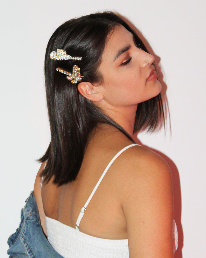 BANDED Hair Accessories - Nashville Collection - Boot Scootin' - Alligator Clips