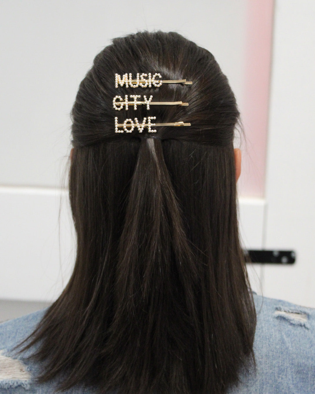 BANDED Hair Accessories. Nashville Collection. Music City Love - 3 Pack Pearl Bobby Pins