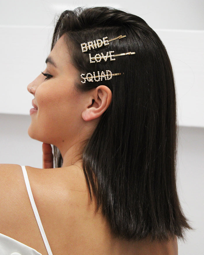 BANDED Hair Accessories. Nashville/Bridal Collection 3 Pack Pearl Bobby Pins