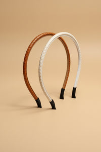 Birch & Fawn - 2 Pack Faux Leather Embossed Headbands