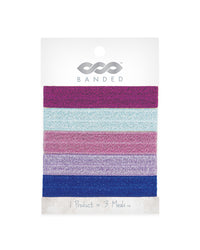 Giverny Pansy - Shimmer Hair Ties - 5 Pack