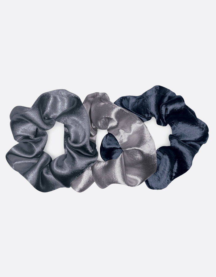BANDED Women’s Premium Hair Accessories - Midnight Serenade - 3 Pack Satin Scrunchies