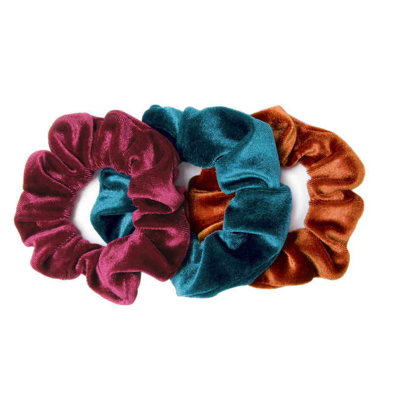 3 Pack Luxe Velvet Scrunchies