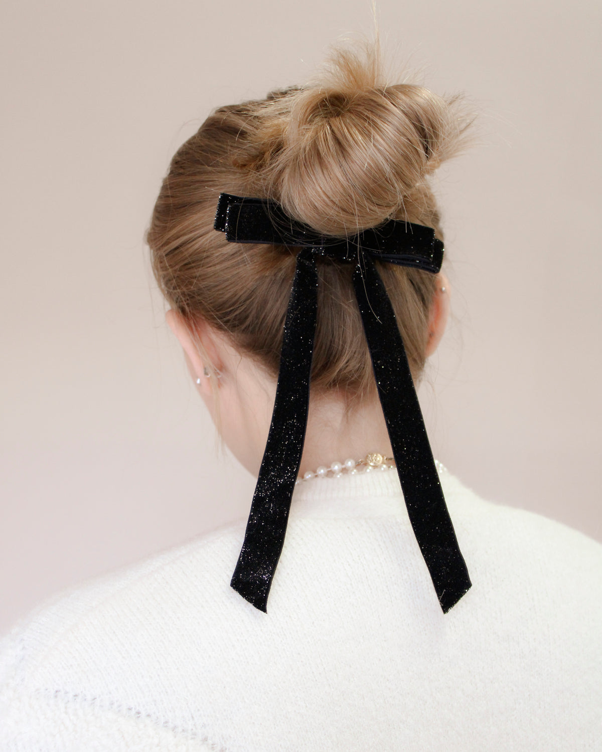 Shimmer Skinny Bow Barrette