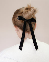 Shimmer Skinny Bow Barrette