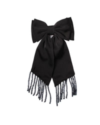Beaded Fringe Bow Barrette