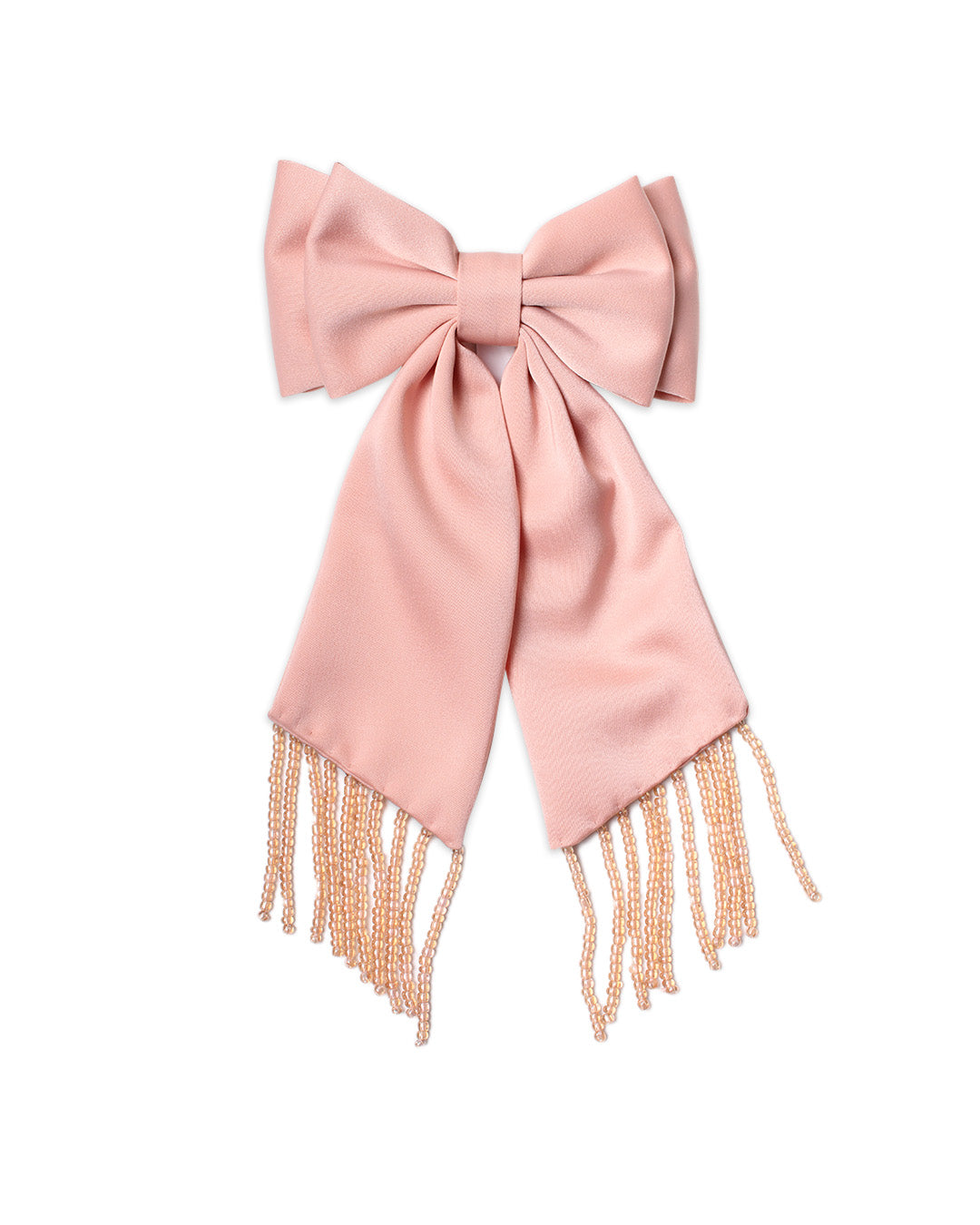 Beaded Fringe Bow Barrette