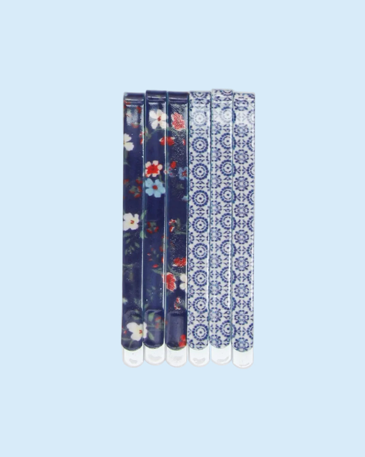 Printed Enamel Bobby Pins - 6 Pack Sets