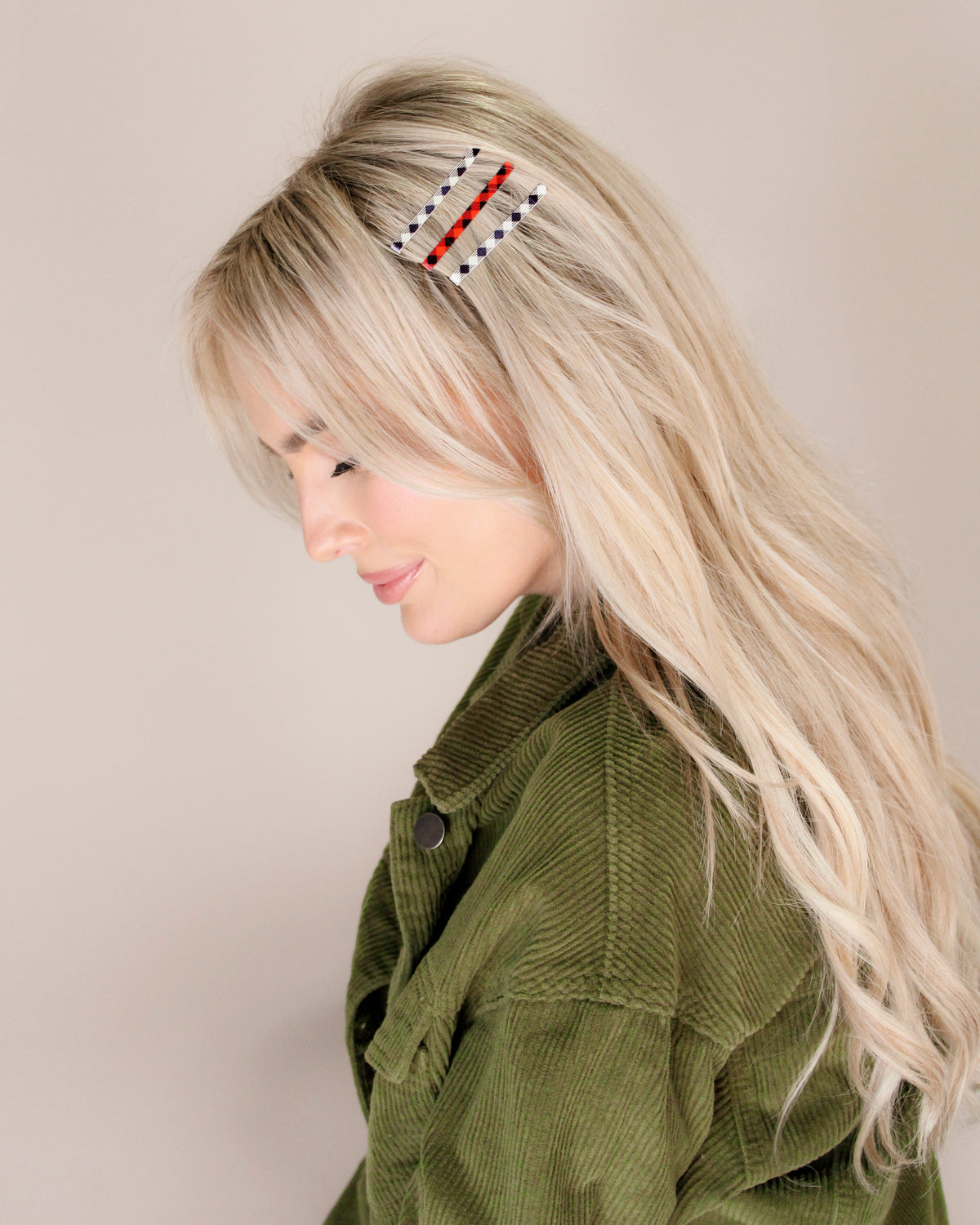 Buffalo Plaid - Enamel Bobby Pins