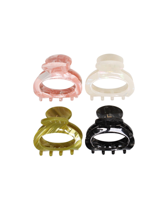 BANDED Women's Hair Accessories Nature Path - 4 Pack Oval Claw Clips