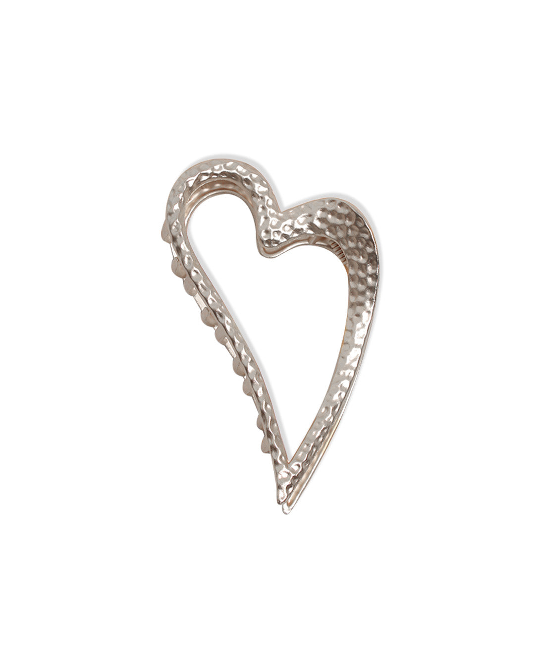 Hammered Heart Claw Clip