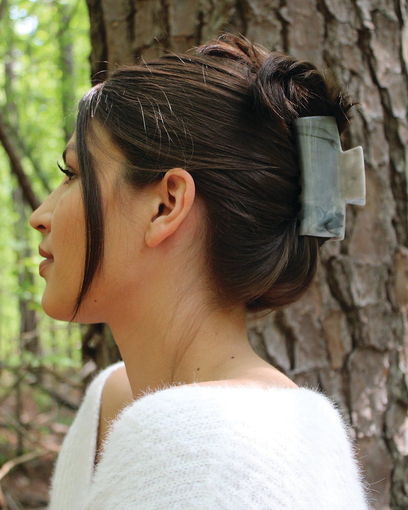 Gray Marble - Claw Clip BANDED Hair Accessories