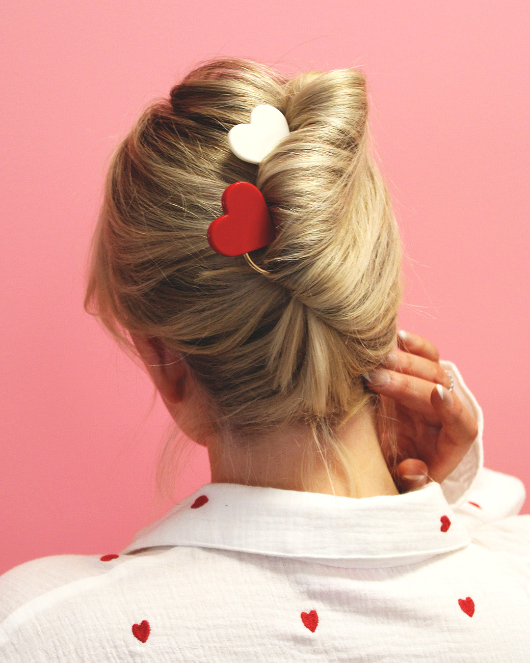 Red and white stone embellished hair band