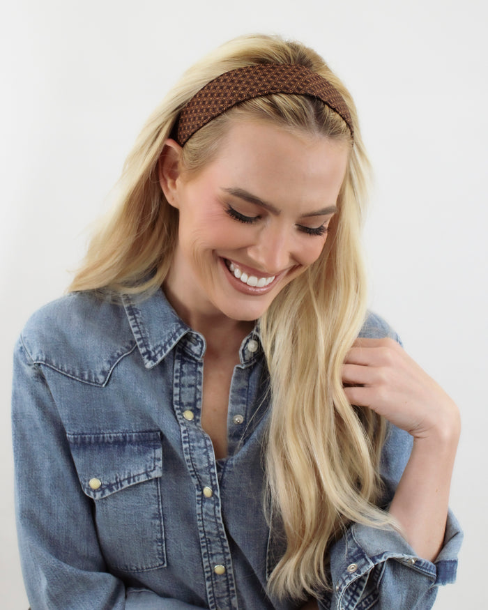 Brown Tiles - Original Wide Headband