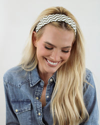 Taupe Chevron - Original Wide Headband