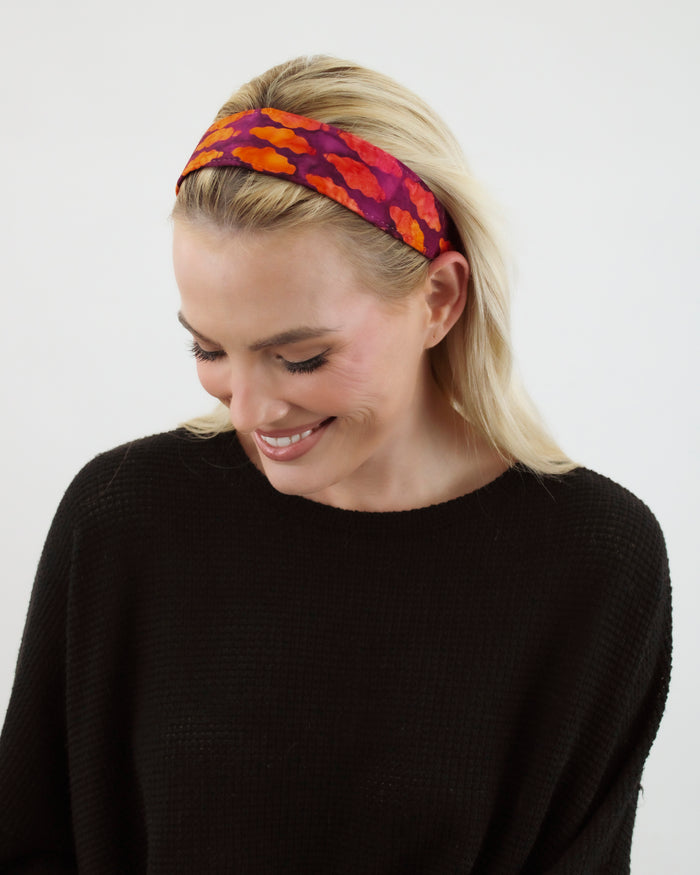 Violet Orange Batik - Original Wide Headband