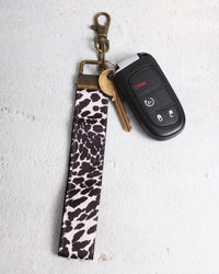 Animal Print Velvet Wrist Keychain