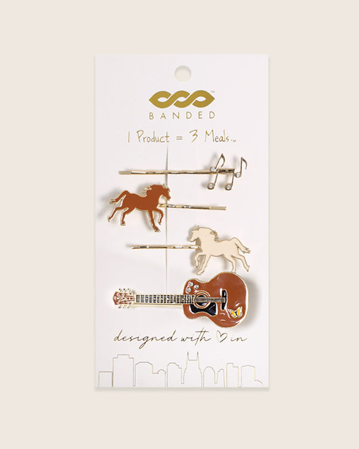 Country Radio Pin + Clip Set - 4 Pack
