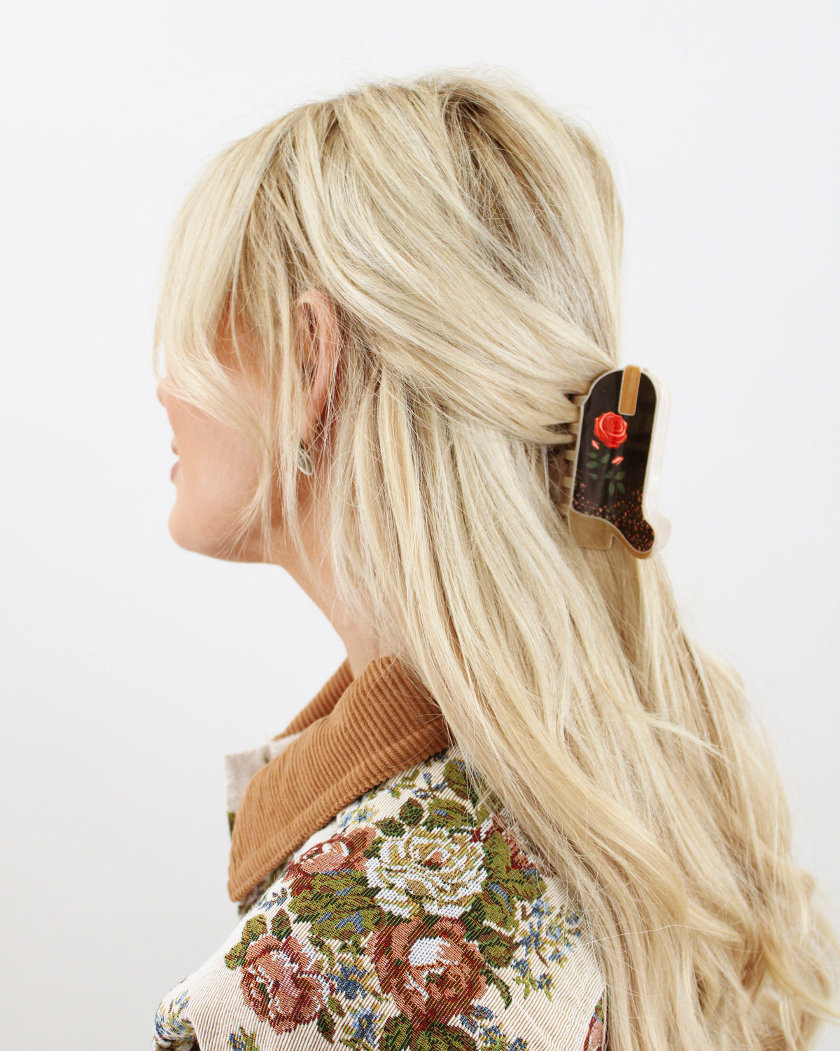 BANDED Hair Accessoires. Rodeo Rose - Cowgirl Boot Claw Clip