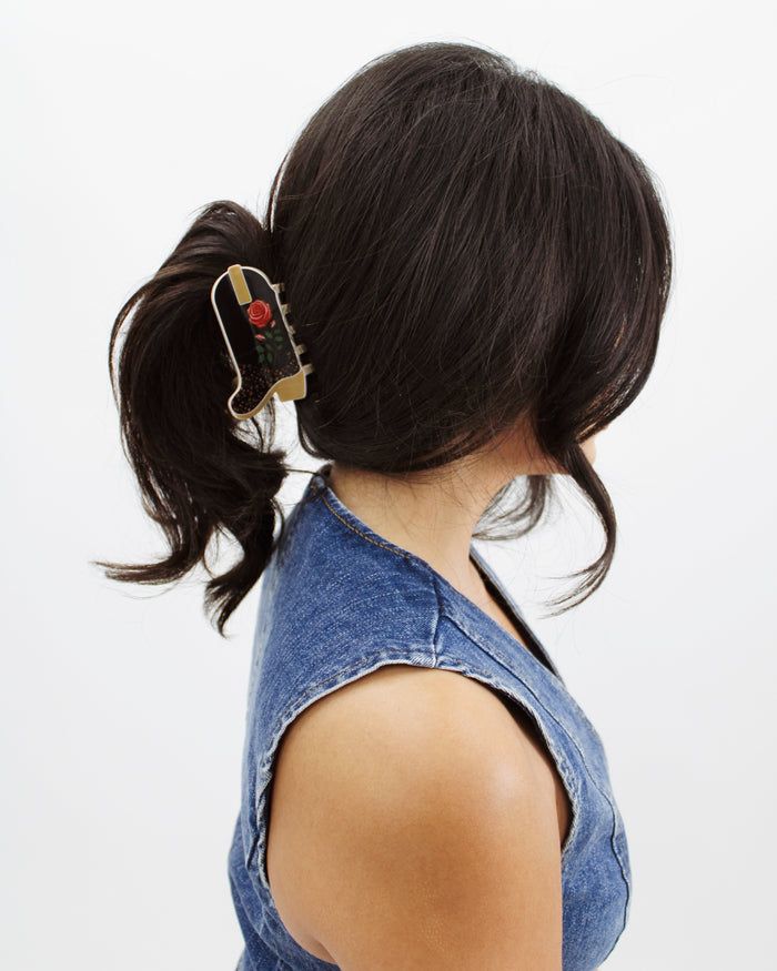 BANDED Hair Accessoires. Rodeo Rose - Cowgirl Boot Claw Clip