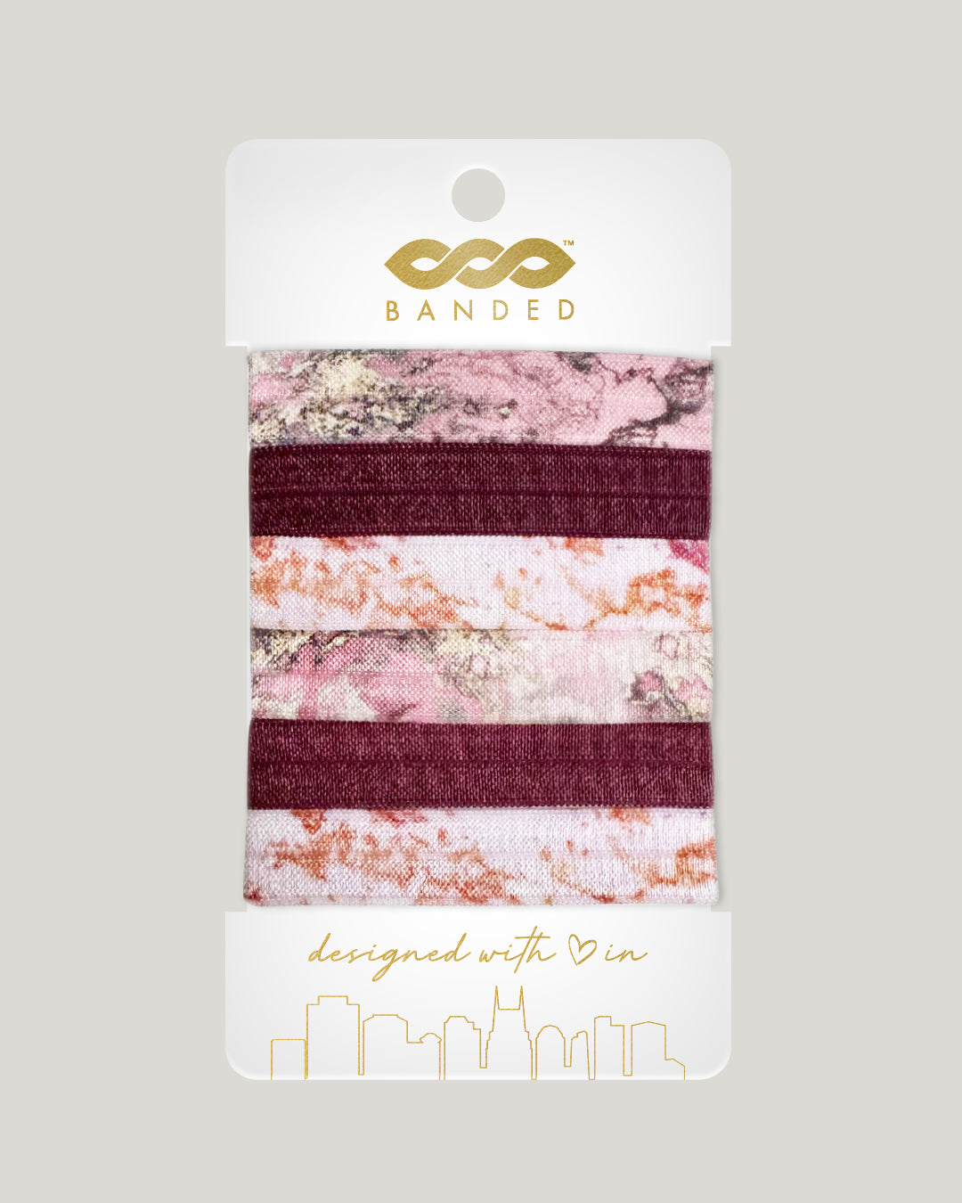 Pink Canyon Quartz - Classic Hair Ties - 6 Pack