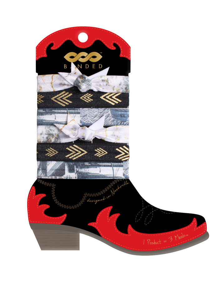 BANDED Gold Deco - Boot Scootin' Hair Tie Packs