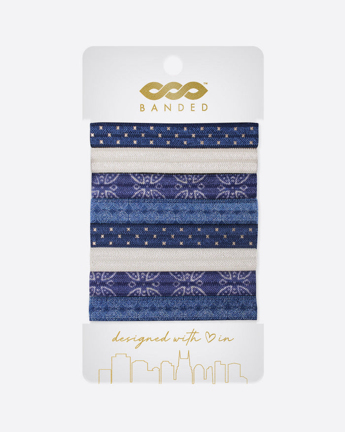 BANDED Indigo Ink Hair Ties - 8 Pack