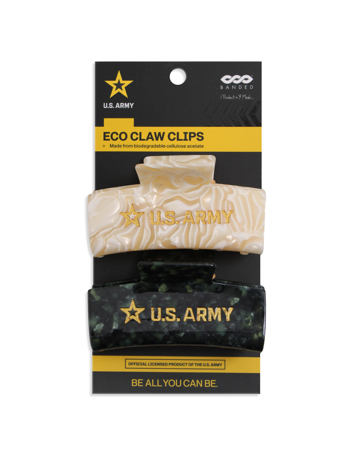 U.S. Army - Eco Marbled Claw Clips | BANDED Hair Accessories