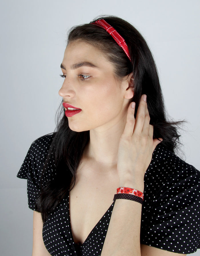BANDED Women’s Premium Headband - Skinny Red Bandeau Headband