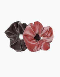 BANDED Women’s Premium Hair Accessories - Bronzed Rose - 2 Pack Luxe Velvet Scrunchies