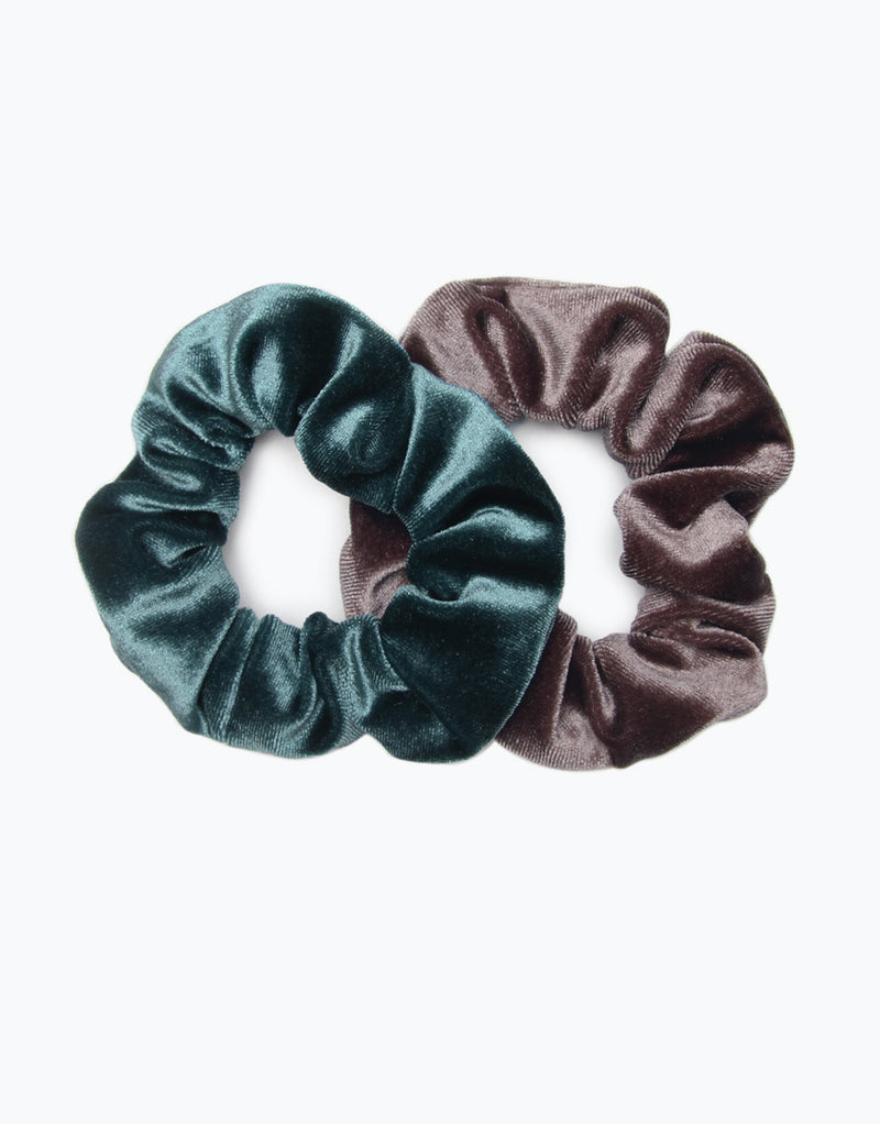 BANDED Women’s Premium Hair Accessories - Ancient Glacier - 2 Pack Velvet Scrunchies