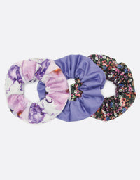 BANDED Women’s Premium Hair Accessories - Giverny Pansy - 3 Pack Knit Scrunchies