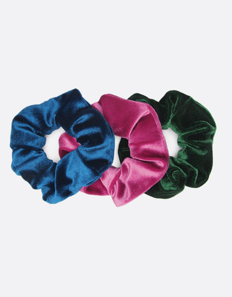 BANDED Women’s Premium Hair Accessories - Royal Garden - 3 Pack Velvet Scrunchies
