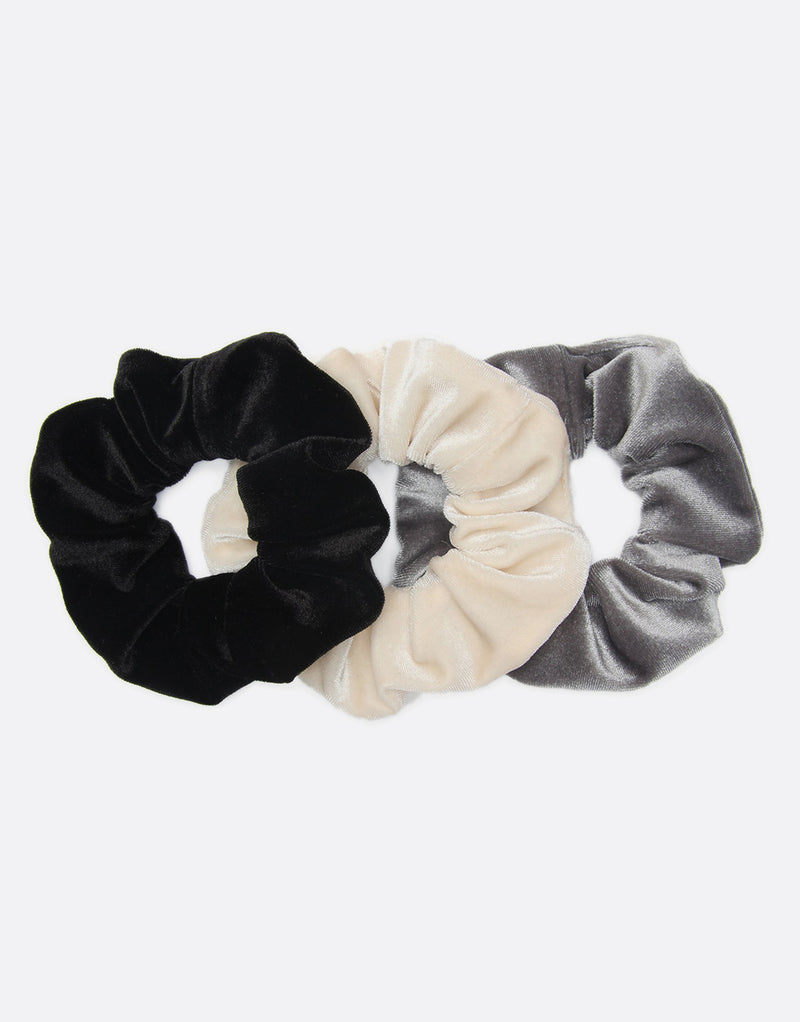 BANDED Women’s Premium Hair Accessories - Eiffel Tower - 3 Pack Velvet Scrunchies