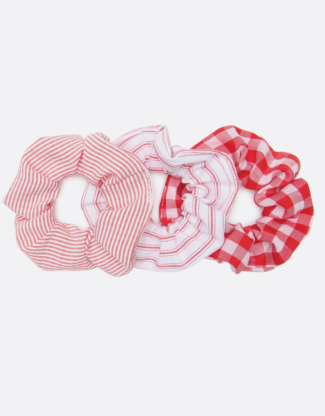 BANDED Women’s Premium Hair Accessories - French Gingham - 3 Pack Knit Scrunchies