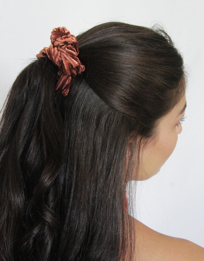 velvet bow knot scrunchies falling tail hair tie scrunchy –