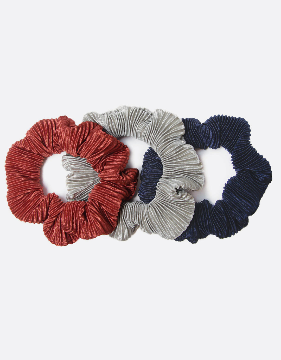 BANDED Women’s Premium Hair Accessories - Serendipity - 3 Pack Pleated Satin Scrunchies