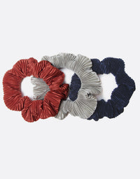 BANDED Women’s Premium Hair Accessories - Serendipity - 3 Pack Pleated Satin Scrunchies