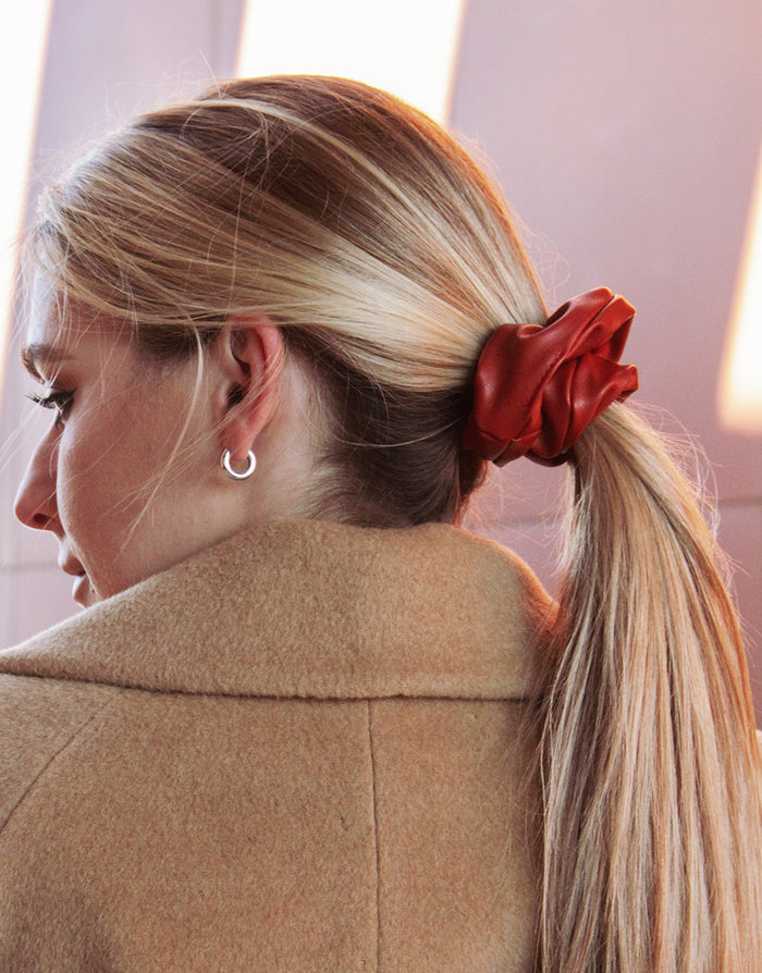 Faux Leather Scrunchies
